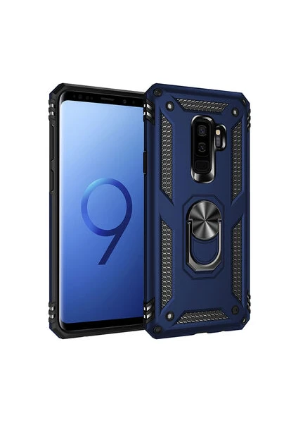 Samsung Galaxy S9 Plus Çift Katmanlı ve Yüzüklü Tam Koruma Vega Premium Kılıf