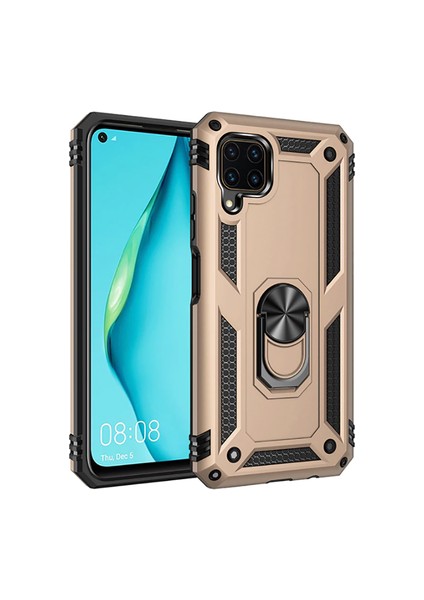 Huawei P40 Lite Çift Katmanlı ve Yüzüklü Tam Koruma Vega Premium Kılıf