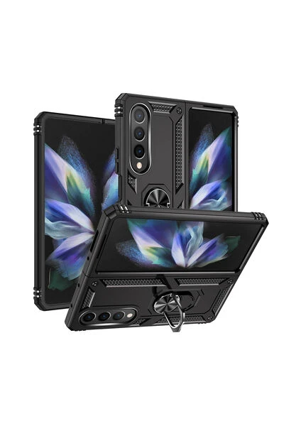 Samsung Galaxy Z Fold 4 Çift Katmanlı ve Yüzüklü Tam Koruma Vega Premium Kılıf