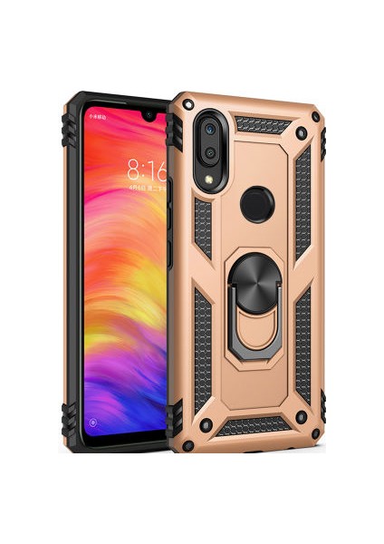 Huawei Y7 Prime 2019 Çift Katmanlı ve Yüzüklü Tam Koruma Vega Premium Kılıf