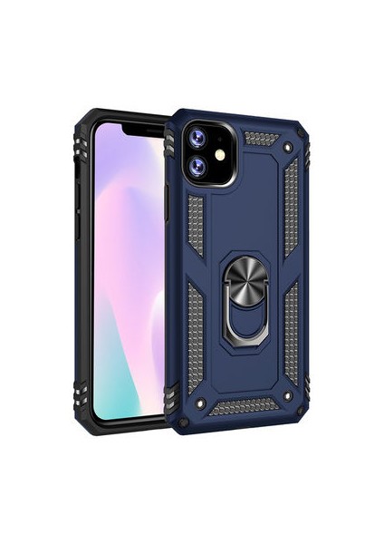 iPhone 11 Çift Katmanlı ve Yüzüklü Tam Koruma Vega Premium Kılıf