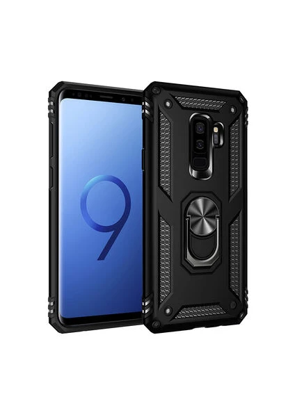 Samsung Galaxy S9 Plus Çift Katmanlı ve Yüzüklü Tam Koruma Vega Premium Kılıf