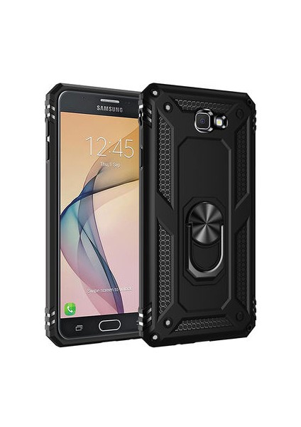 Samsung Galaxy J7 Prime Çift Katmanlı ve Yüzüklü Tam Koruma Vega Premium Kılıf