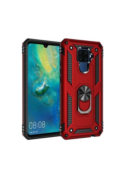 Huawei Mate 30 Lite Çift Katmanlı ve Yüzüklü Tam Koruma Vega Premium Kılıf