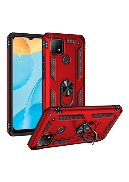 Oppo A15S Çift Katmanlı ve Yüzüklü Tam Koruma Vega Premium Kılıf