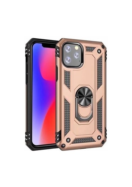 iPhone 11 Pro Max Çift Katmanlı ve Yüzüklü Tam Koruma Vega Premium Kılıf