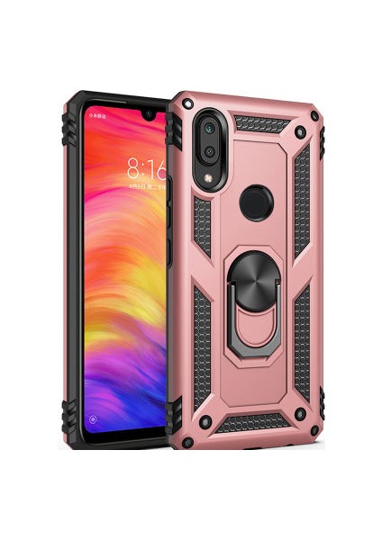 Huawei Y7 Prime 2019 Çift Katmanlı ve Yüzüklü Tam Koruma Vega Premium Kılıf