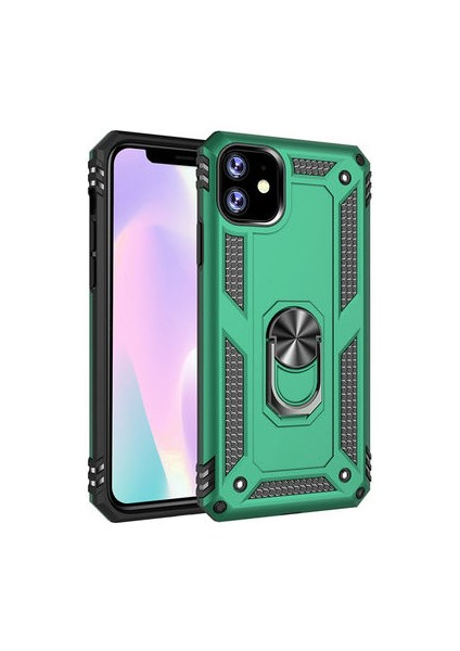 iPhone 11 Çift Katmanlı ve Yüzüklü Tam Koruma Vega Premium Kılıf