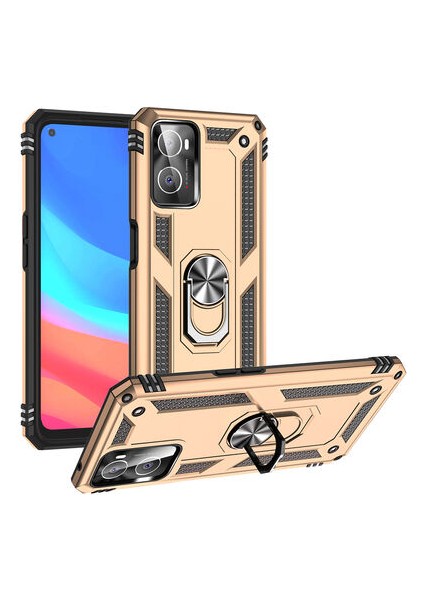 Oppo A76 Çift Katmanlı ve Yüzüklü Tam Koruma Vega Premium Kılıf