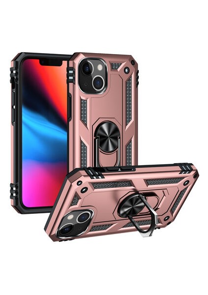iPhone 13 Mini Çift Katmanlı ve Yüzüklü Tam Koruma Vega Premium Kılıf