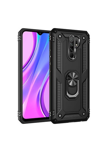 Redmi 9 Çift Katmanlı ve Yüzüklü Tam Koruma Vega Premium Kılıf