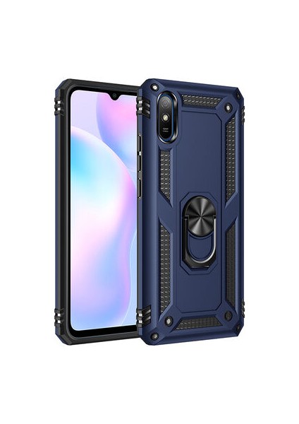 Redmi 9A Çift Katmanlı ve Yüzüklü Tam Koruma Vega Premium Kılıf