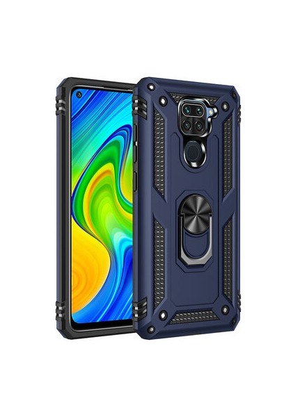 Redmi Note 9 Çift Katmanlı ve Yüzüklü Tam Koruma Vega Premium Kılıf