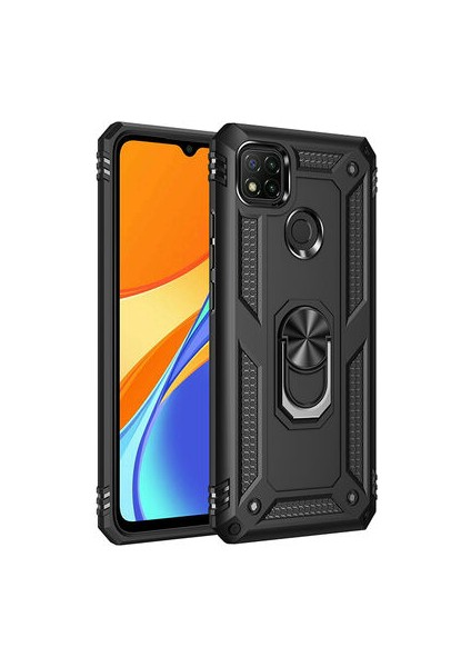 Redmi 9c Çift Katmanlı ve Yüzüklü Tam Koruma Vega Premium Kılıf