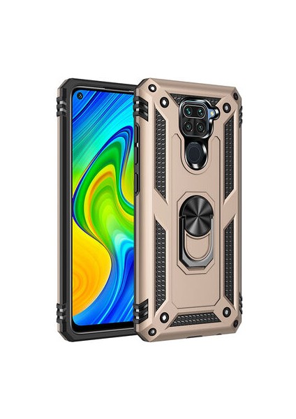 Redmi Note 9 Çift Katmanlı ve Yüzüklü Tam Koruma Vega Premium Kılıf