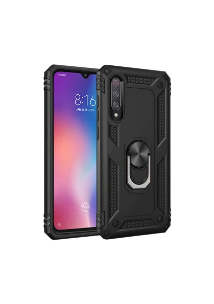 Xiaomi Mi 9 Çift Katmanlı ve Yüzüklü Tam Koruma Vega Premium Kılıf