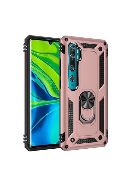 Xiaomi Mi Note 10 Çift Katmanlı ve Yüzüklü Tam Koruma Vega Premium Kılıf