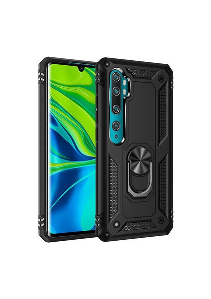 Xiaomi Mi Note 10 Çift Katmanlı ve Yüzüklü Tam Koruma Vega Premium Kılıf