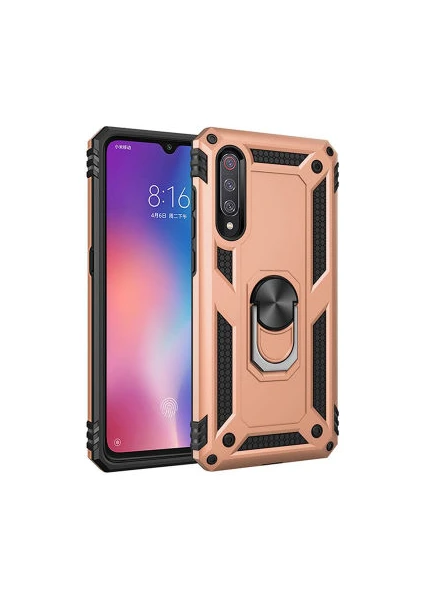 Xiaomi Mi 9 Çift Katmanlı ve Yüzüklü Tam Koruma Vega Premium Kılıf