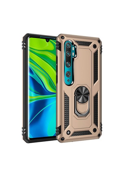 Xiaomi Mi Note 10 Çift Katmanlı ve Yüzüklü Tam Koruma Vega Premium Kılıf