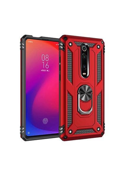 Xiaomi Mi 9t Çift Katmanlı ve Yüzüklü Tam Koruma Vega Premium Kılıf