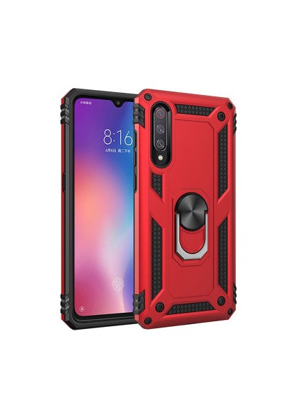 Xiaomi Mi 9 Çift Katmanlı ve Yüzüklü Tam Koruma Vega Premium Kılıf