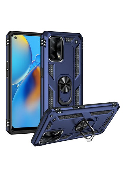 Oppo A74 4g Çift Katmanlı ve Yüzüklü Tam Koruma Vega Premium Kılıf