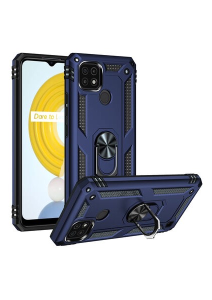 Realme C21 Çift Katmanlı ve Yüzüklü Tam Koruma Vega Premium Kılıf