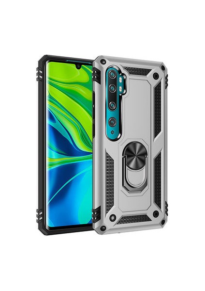 Xiaomi Mi Note 10 Çift Katmanlı ve Yüzüklü Tam Koruma Vega Premium Kılıf