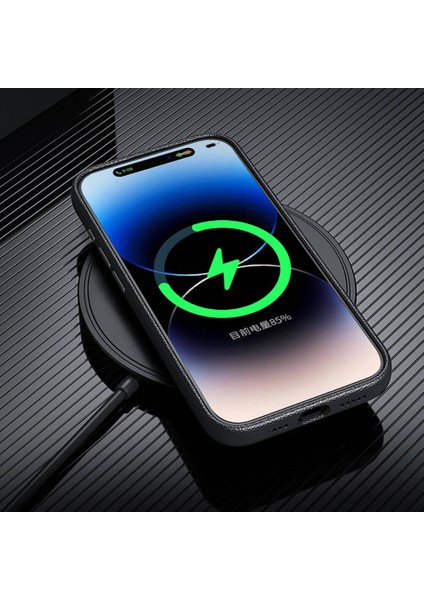 iPhone 15 Pro Max Kılıf Magsafe Şarj Özellikli Pu Deri Adora Kapak