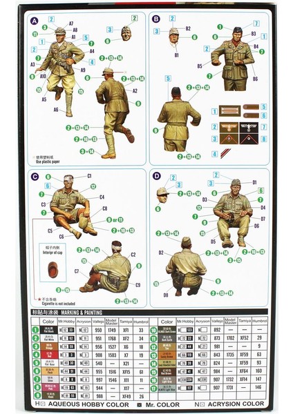 Hobbyboss 84409 1/35 Ölçek Alman Afrika Tank Mürettebatı, Askeri Figür Plastik Model Kiti fiyatları