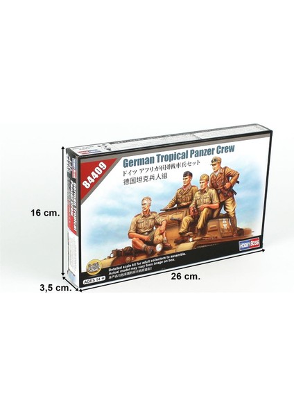Hobbyboss 84409 1/35 Ölçek Alman Afrika Tank Mürettebatı, Askeri Figür Plastik Model Kiti fırsatları
