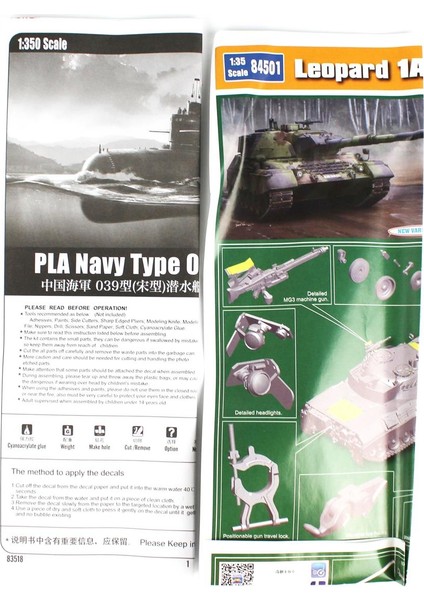 Hobbyboss 83518 1/350 Ölçek Pla Navy Type 039 Song Class, Denizaltı Plastik Model Kiti