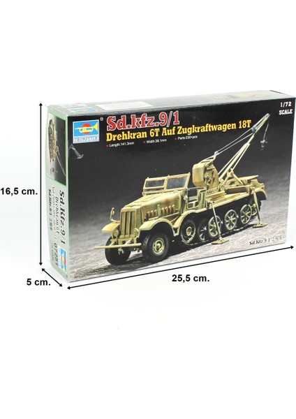 07251 1/72 Ölçek Yarı Paletli Döner Vinç 6t ,18T (Sd.kfz.9/1), Plastik Model Kiti indirimleri