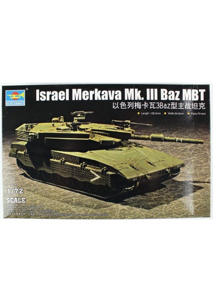 07104 1/72 Ölçek Lsrail Merkava Mk. Lll Baz Ana Muharbe Tankı Plastik Model Kiti