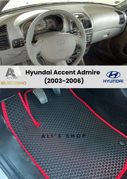 Hyundai Accent Admire 2003-2006 Arası Araca Özel Yeni Nesil Eva Mat Oto Paspas Havuzlu Araba Paspası