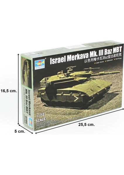 07104 1/72 Ölçek Lsrail Merkava Mk. Lll Baz Ana Muharbe Tankı Plastik Model Kiti