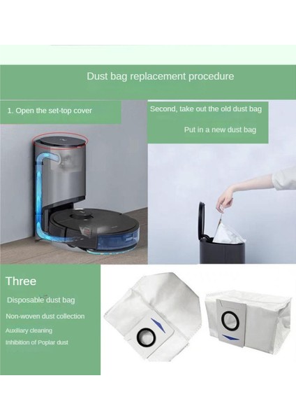 Ecovacs Deebot X1/x1 OMNI/T10 TURBO/T10 OMNI/T20 Pro /T20 OMNI/T20 Pro Artı Robot Vakum Torbası Için 12 Adet Toz Torbası (Yurt Dışından)