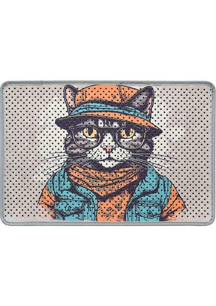 MatGo Pati Kedi Kumu Matı Çift Katlı Sıvı Geçirmez Kaymaz Elekli Yıkanabilir Kedi Tuvaleti Paspası 40X60cm