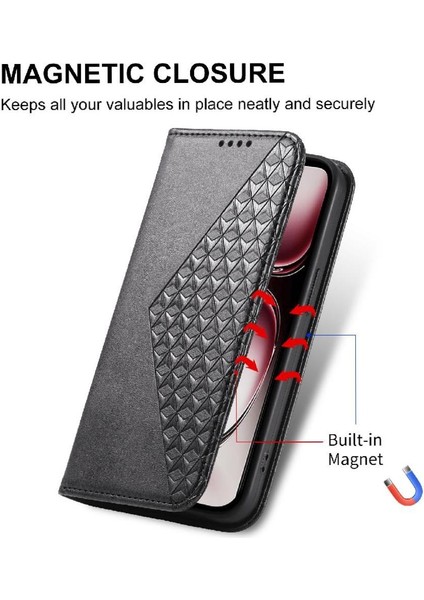 Oppo Oppo 12 Pro 5g Için Flip Case Standı El Kayışı Eşkenar Dörtgen Şekli Günlük Kullanım (Yurt Dışından)