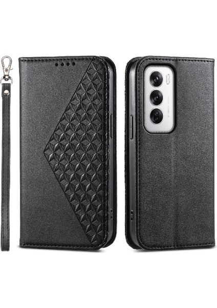 Oppo Oppo 12 5g Günlük Kullanım Için Flip Case Standı Cüzdan Eşkenar Dörtgen Şekli El (Yurt Dışından)