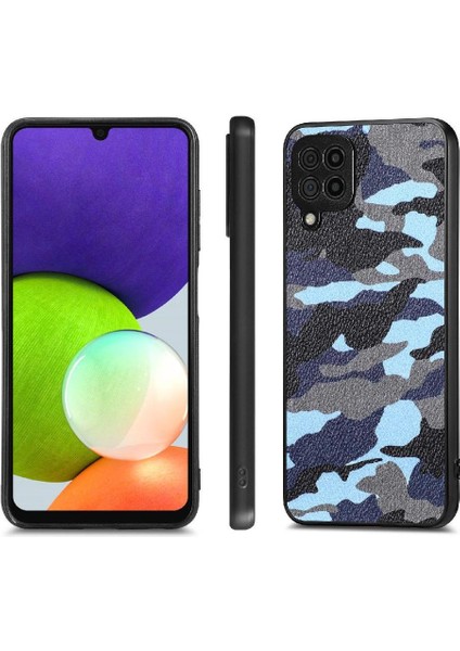 Sansung Galaxy A22 4g Hafif Camo Tasarım Kablosuz Şarj Için Kılıf (Yurt Dışından)