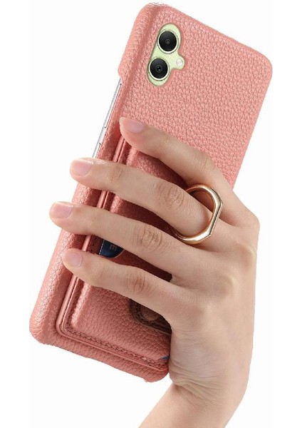 Samsung Galaxy A05 Premium Dokulu Deri Yüzük Standı Kart Yuvaları Için Kılıf (Yurt Dışından) fiyatları