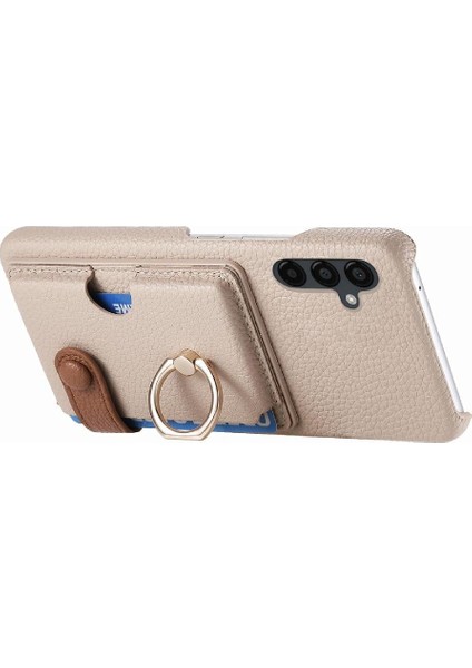 Samsung Galaxy A24 Kart Yuvaları Halka Standı Premium Dokulu Deri (Yurt Dışından)