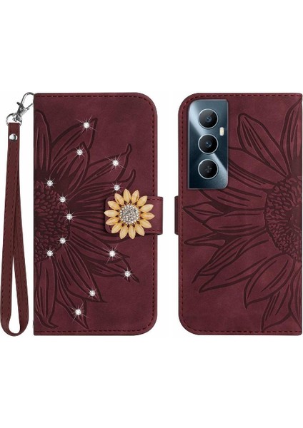 Realme C65 4g Darbeye Dayanıklı Tpu Kabuk Kapak Cüzdan Kredi Kartı Pu (Yurt Dışından)