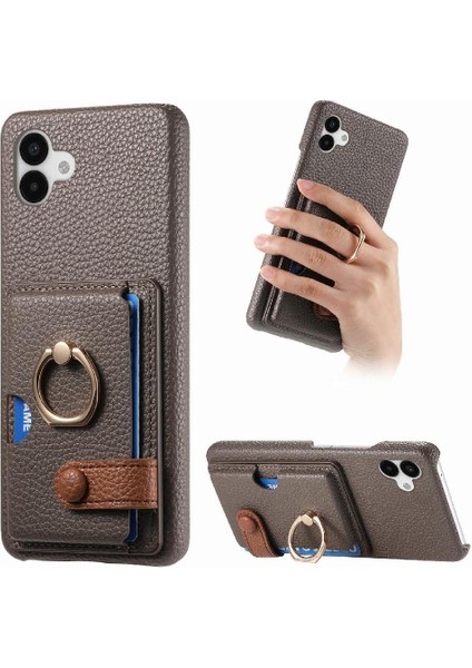 Samsung Galaxy A04 Halka Standı Kart Yuvaları Premium Dokulu Deri (Yurt Dışından)