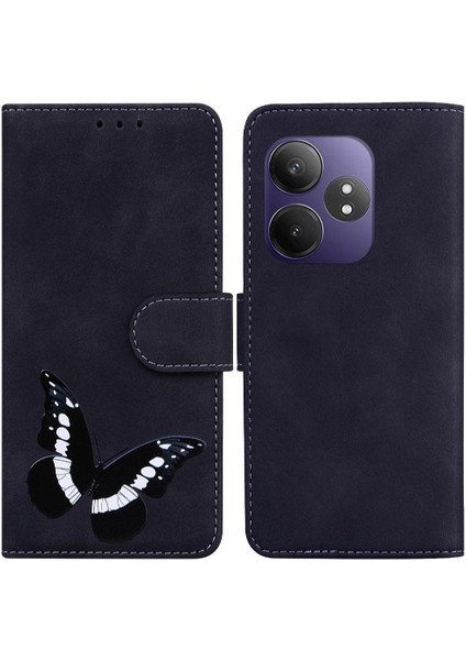 Realme Gt 6 Için Flip Case Kelebek Renk Baskılı Cüzdan Flip Folio Kapak (Yurt Dışından)