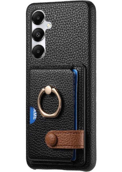 Samsung Galaxy A35 Halka Standı Premium Dokulu Deri Kart Yuvaları (Yurt Dışından)