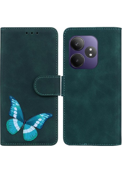 Realme Gt 6 Için Flip Case Kelebek Renk Baskılı Cüzdan Flip Folio Kapak (Yurt Dışından)
