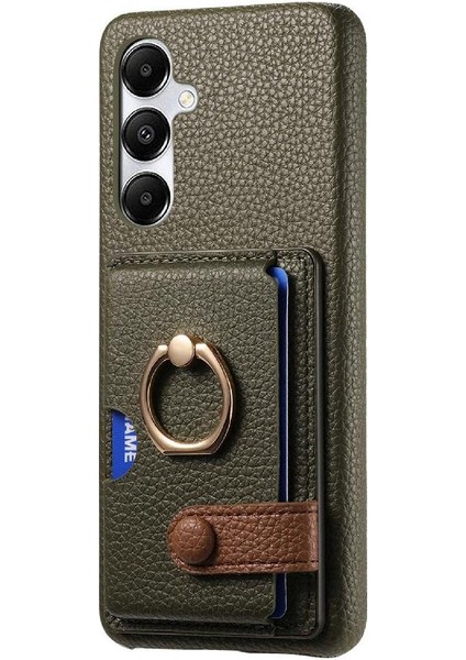 Samsung Galaxy A35 Halka Standı Premium Dokulu Deri Kart Yuvaları (Yurt Dışından)